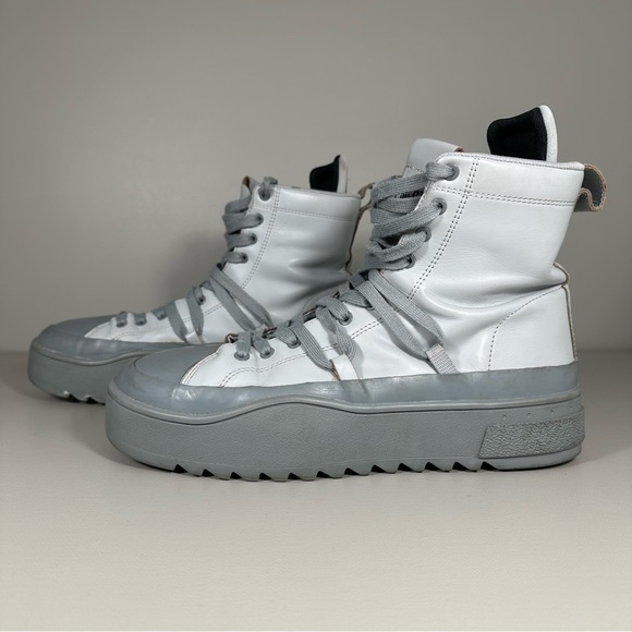 DIESEL x Japanese Designer H-Shika HB Powder Blue Leather Boots - Picture 1 of 13